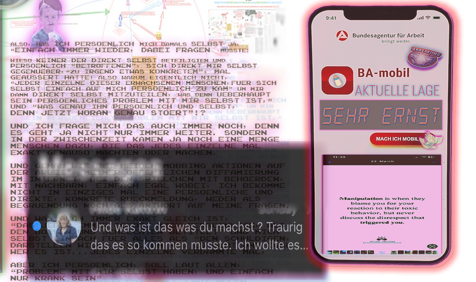 Sehr ernste  Lage Nachrricht meiner Mutter, NACHDEM sie mich verraten hatte und dabei wohl viel sehr persönliches und intimes von mir, was ich so auch NUR ihr persönlich ÜBERHAUPT offenbart hab, und trotz Warnung einfach weitergegeben hat...