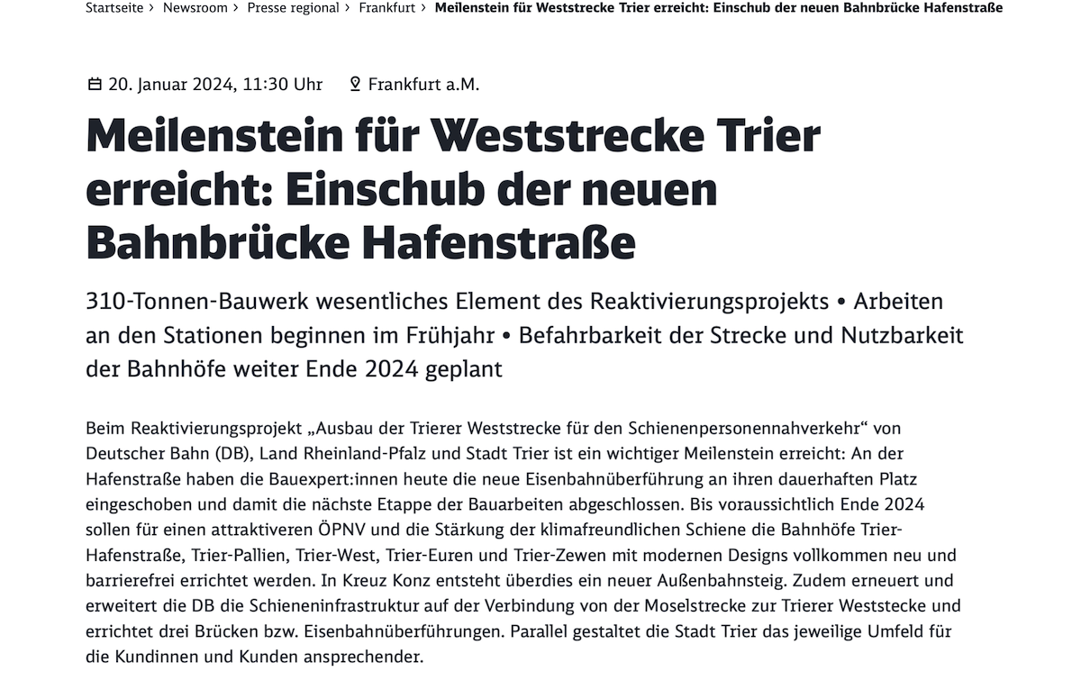 meilenstein-weststrecke der Ausverkauf l&auml;uft bestens - Seite 7